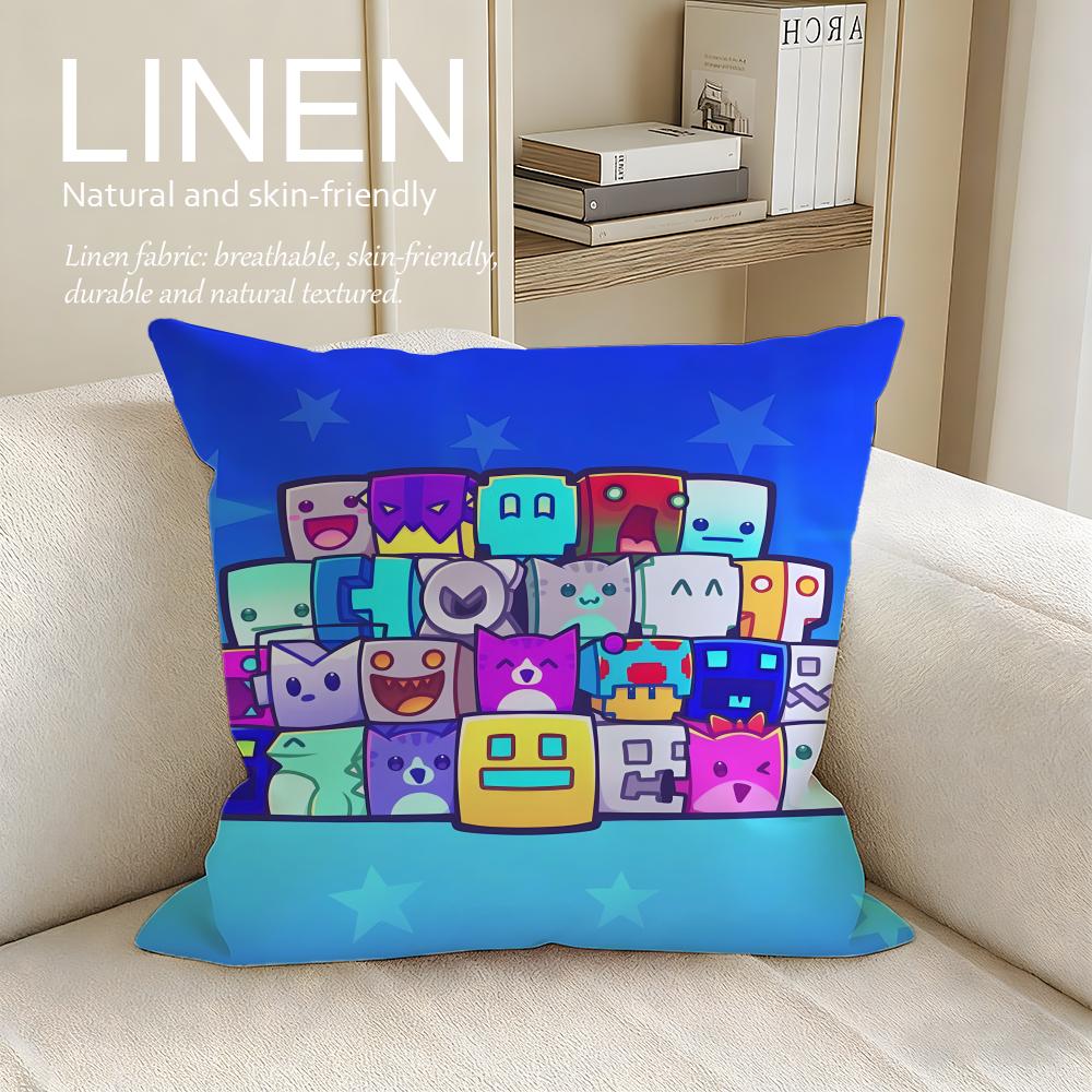 Game Cartoon GGeometry Dash Game Cushion Cover Pillowcase Set Pcs X X Breathable Washable Sofa Cushion Cover