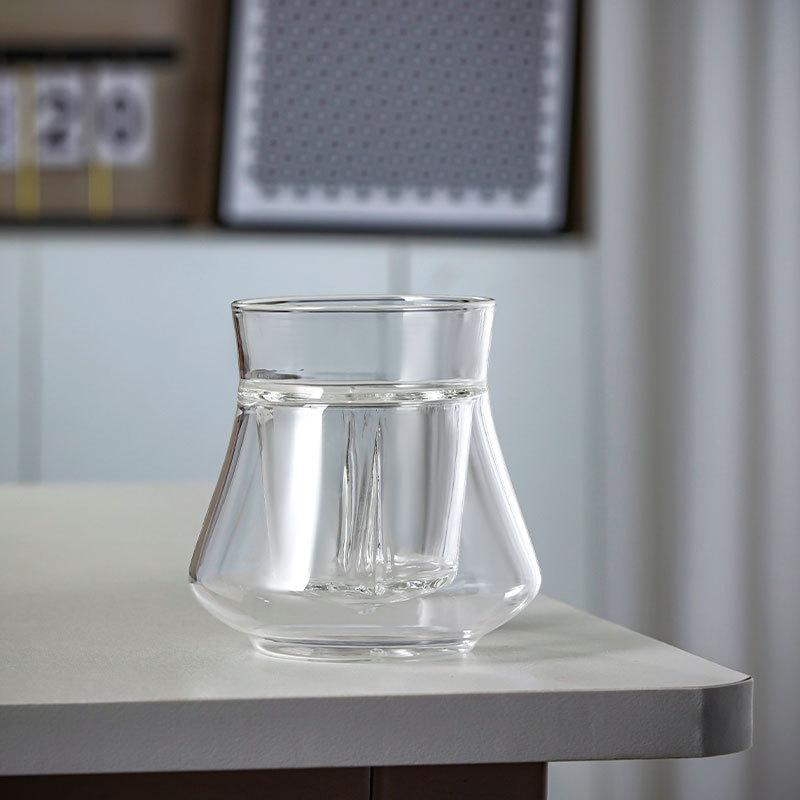 

New single port double-layer glass coffee cup, small capacity 100ml teacup double-layer upper single-layer lower double-layer cup 100ml