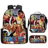 One Piece One Piece Backpack Primary And Secondary School Schoolbag Voyager King Backpack Cartoon Schoolbag Three-Piece Set