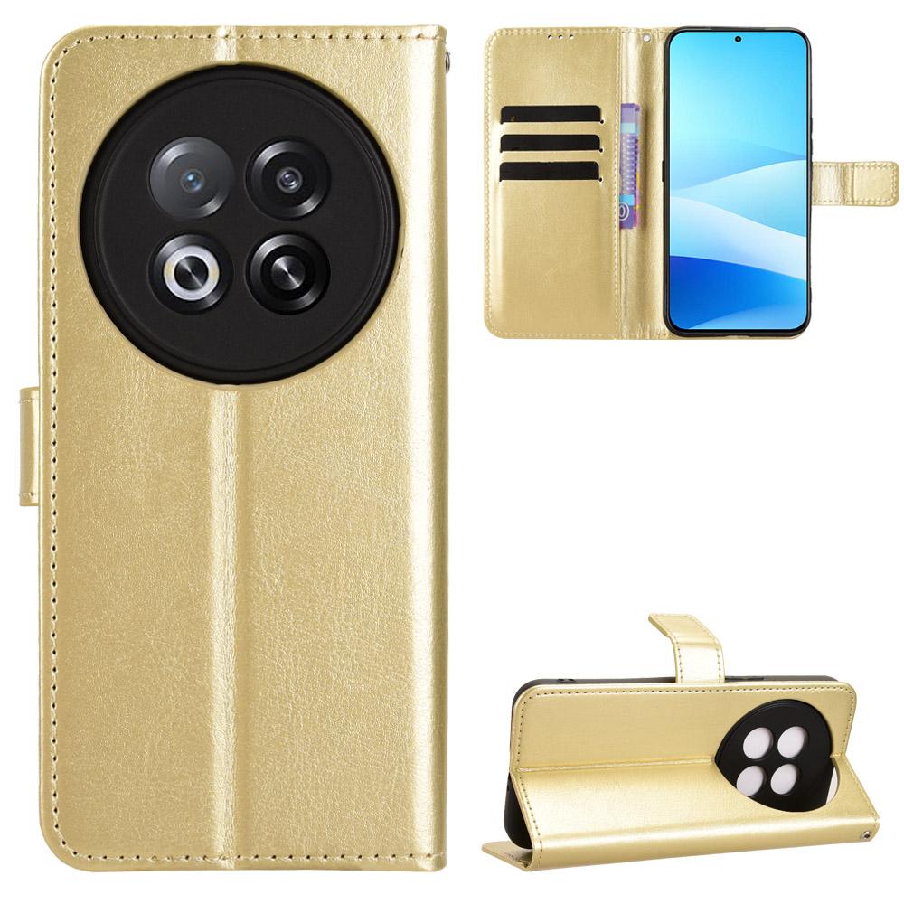 

For Meizu Note 16 Pro PU Leather Case with Strap Crazy Horse Texture Phone Wallet Cover Gold