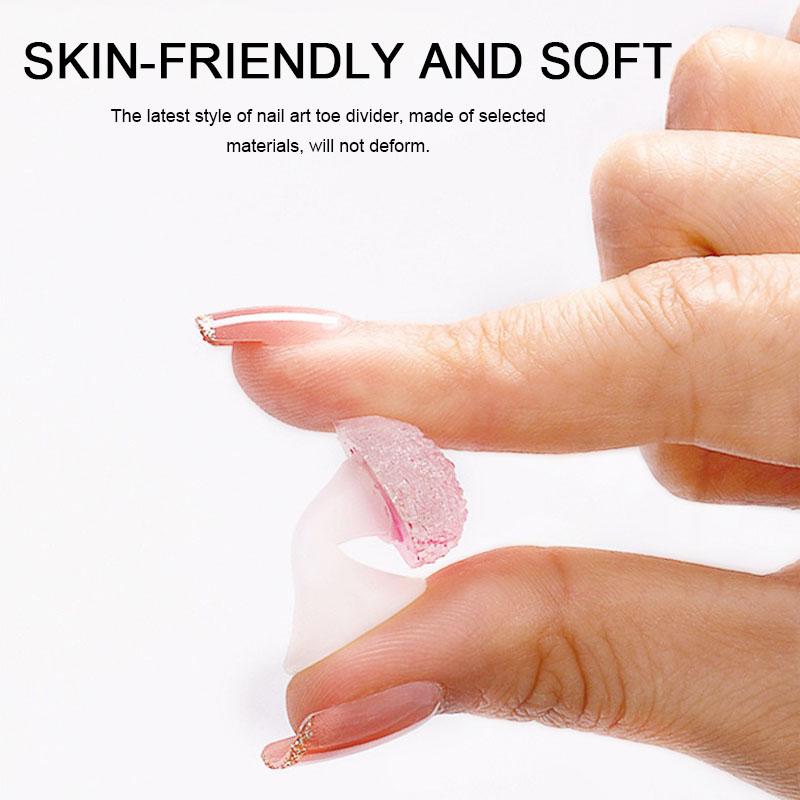 8pcs/Bag Soft Silicone Flower Perals Design Toe Separator for Pedicure Foot Splitter Flexible Finger Toe Separation Tool FZQ01