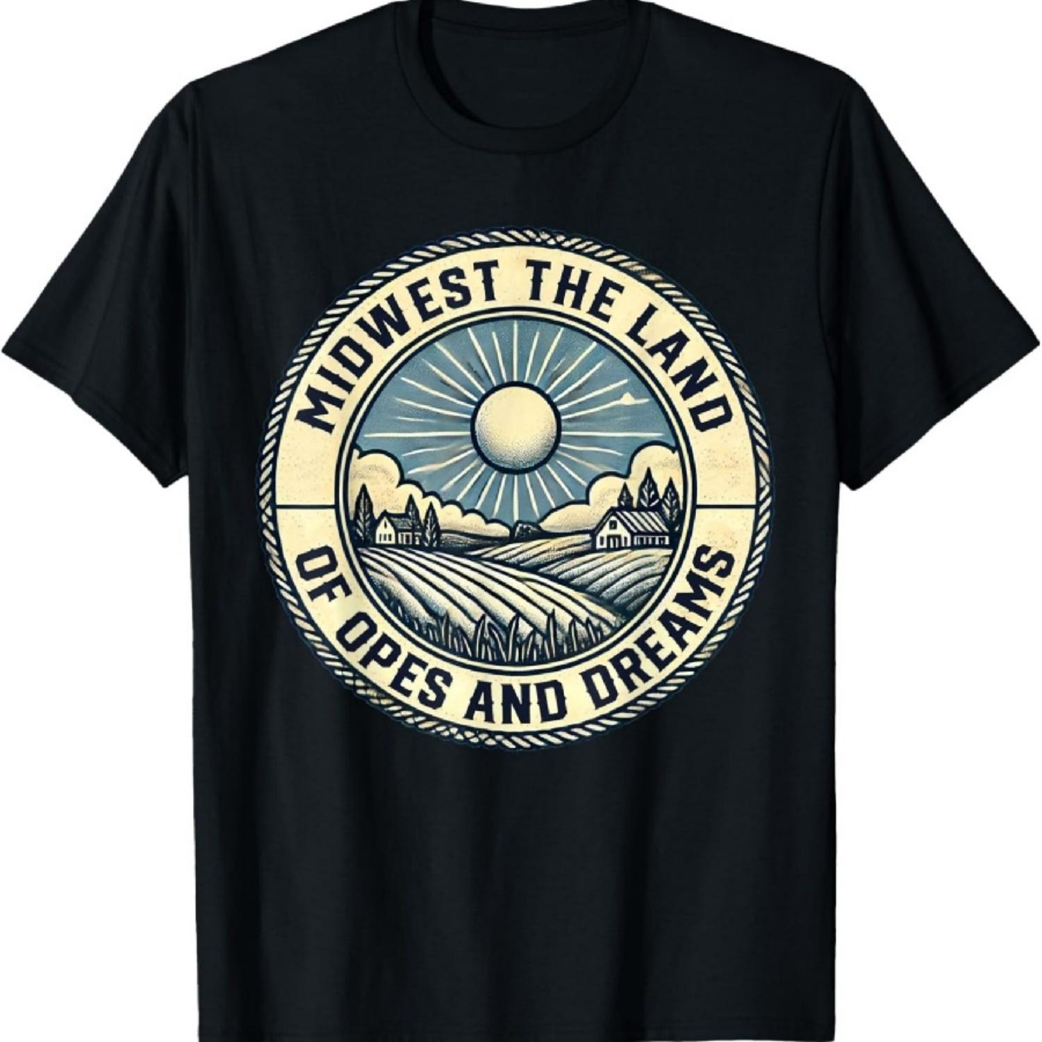 

Midwest The Land Of Opes And Dreams Rustic Farm Tee T-Shirt XXXXXL чёрный