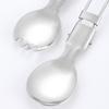 Stainless Steel Folding Spoon Fork Cutter Straw Brush Outdoor Camping Picnic Hiking Collapsible Cutlery Flatware Utensils