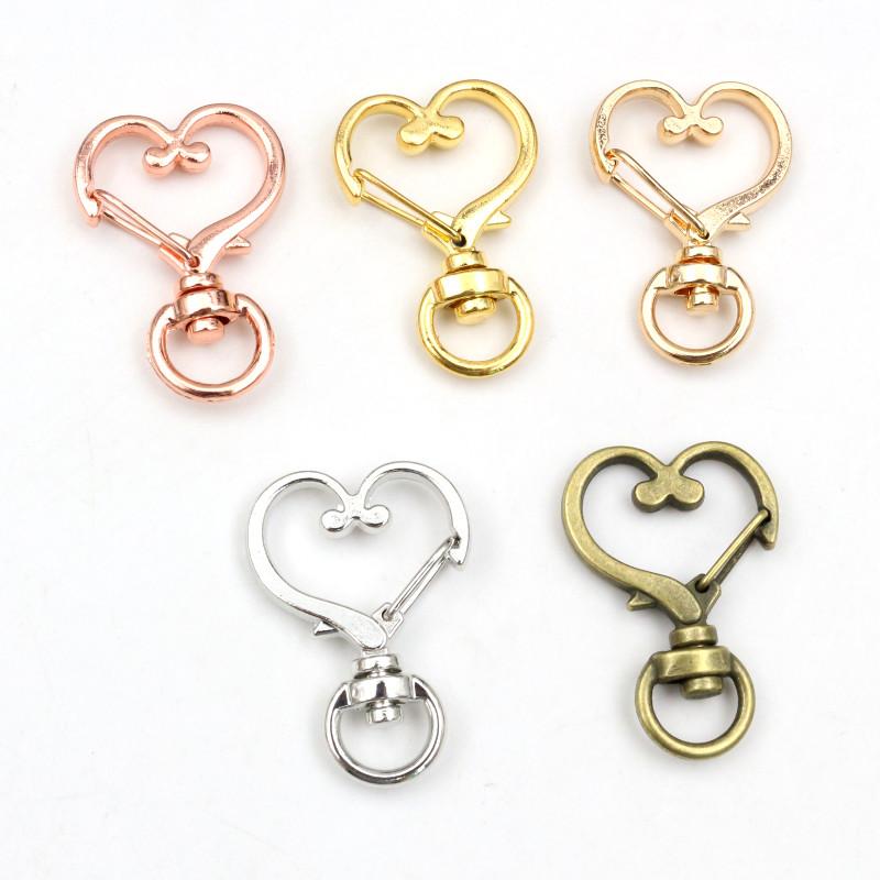 10pcs Cat Heart Snap Hook Trigger Clips Buckles For Keychain Lobster Lobster Clasp Hooks for Key Ring Clasp Jewelry Supplies