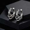 Vintage Totem Vine Pattern Hoop Earrings for Men, Hypoallergenic Metal Huggies Earrings, Rock Punk Piercing Jewelry Gift