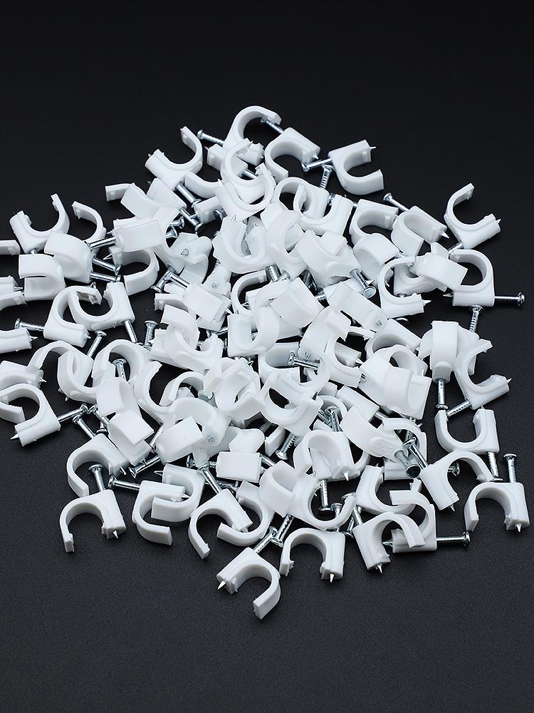 Steel & Plastic Nail Clips for Wires & Network Cables