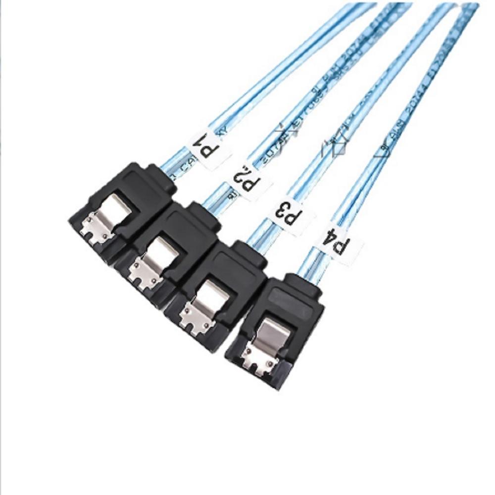 1 Meter Internal HD Mini SAS SFF-8643 To 4 SATA Connect To Hard Drive Cable Wire