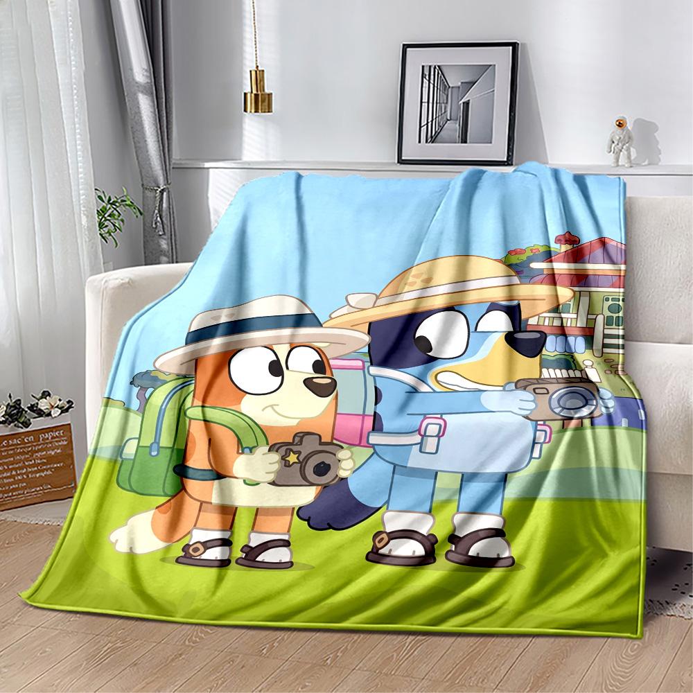 Bluey Friends Adventure Blanket Soft Warm Cozy Perfect for Sofa Office Livingroom Four Seasons Universal Modern Gifts For Family Or Friends