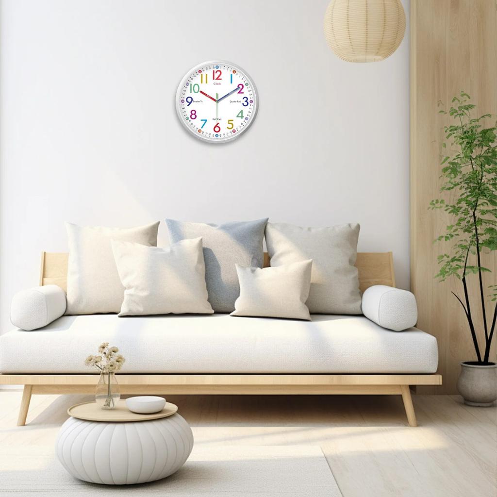 8 Zoll Leise Quarzwanduhr für Wohnzimmer Schlafzimmer Küche Heimdekoration Feiertagsgeschenk Keine Batterie enthalten