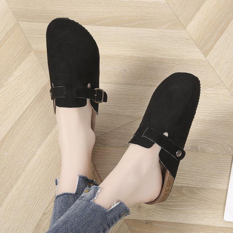 Cork Suede Clogs Women's Cork Slippers Summer Cork Sandals Fashion Beach Slide Classic Mule Women's Clogs Overhead Shoes