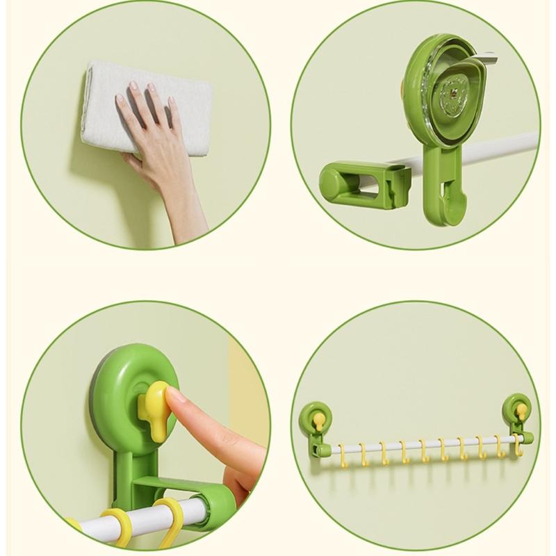 Nastavitelný posuvný háček na zeď s bezpečným přísavným mechanismem Pohodlný doplněk pro organizaci domácnosti