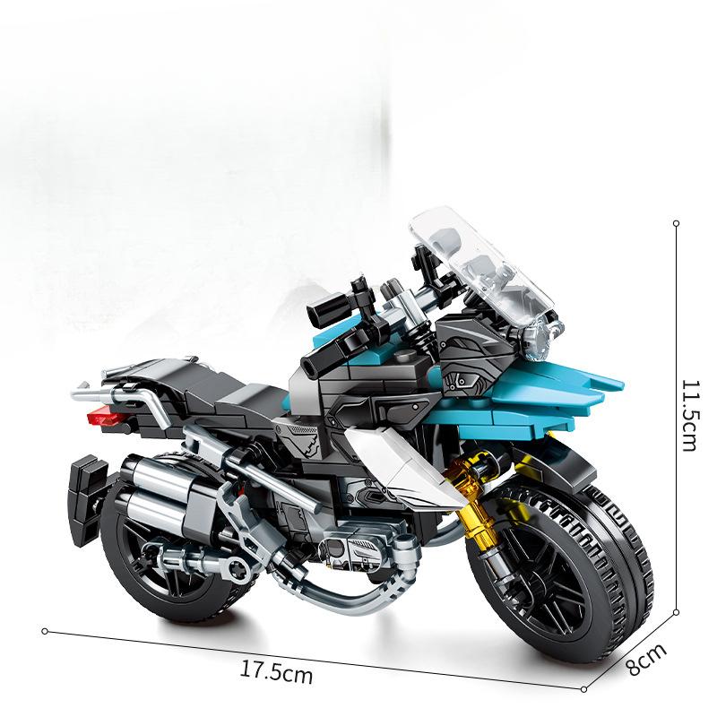255 szt. Seria Nauka i Technologia Mechaniczny Motocykl Motocykl Samochód Wyścigowy Klocki Zabawka Prezent dla Dzieci Bez Pudełka