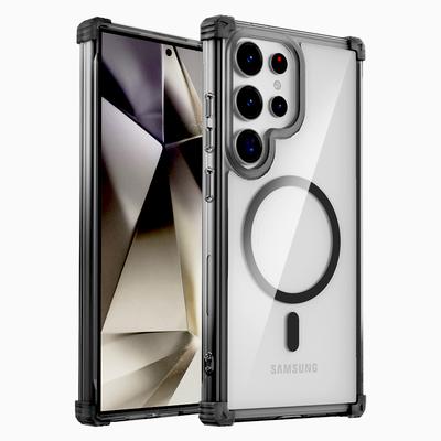 Coque Armure Antichoc de Luxe Transparente Pour Samsung Galaxy S25 S24 S23 S22 Note 20 Ultra Plus Pour Charge Magsafe Couverture Complète
