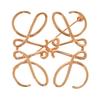 Used AUTHENTIC Anagram Brooch Pink Gold Metal