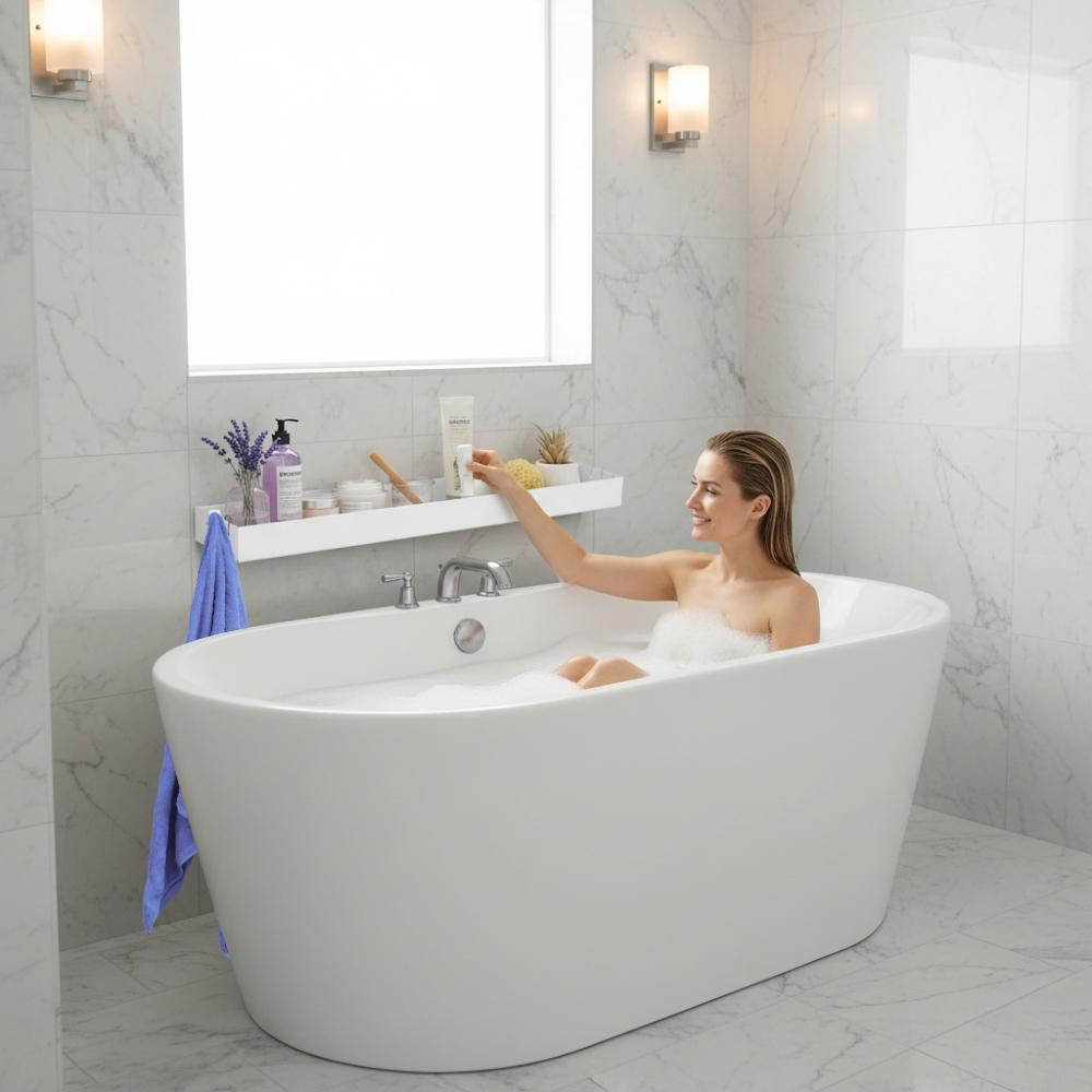 White Hanging Bathroom Shower Shelf