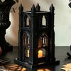 Artistic Home Decor Gothic Cathedral LED Candle Lantern, Church Shaped Flameless Tealight Lamp, Modern Living Room Spooky Vintage Desktop Night Light,