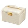 Leather Jewelry Box With Lock And Mirror For Gift Jewelry Storage