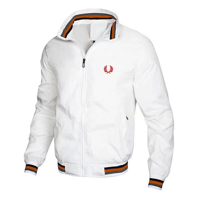 Herren Stickerei Weizen Stehkragen Baseballjacke - Große Größen Lässige Mode für Frühling und Herbst