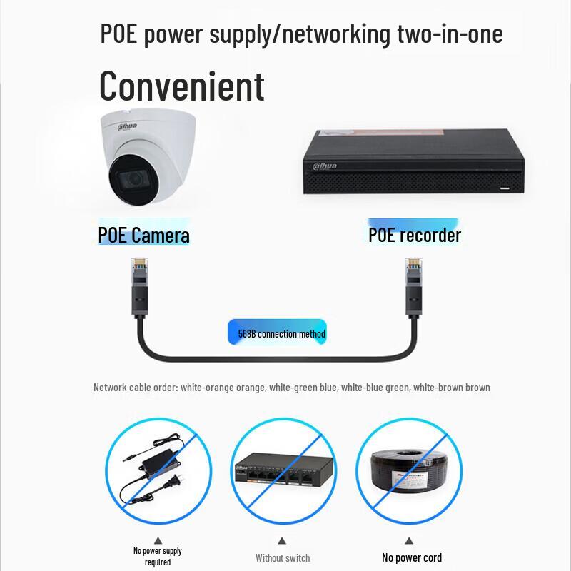 Dahua 8MP Starlight PoE Dome Surveillance Camera CN Plug (adapter Included)