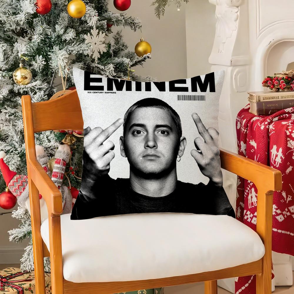 Чехол на подушку E-Eminem Mile Хип-хоп Рэпер Шелковистый Короткий Плюш с Невидимой Молнией Пылезащитный Чехол на Подушку для Дивана для Домашнего Декора 30cmx30cm