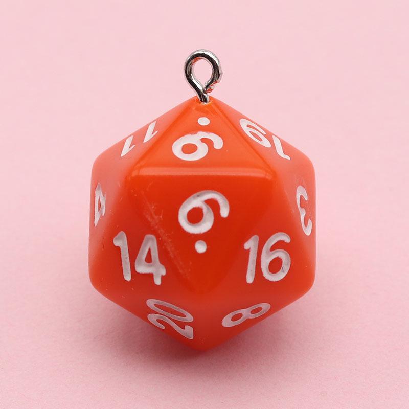 Geometric Acrylic 20-Sided Dice Pendant Bag Charm