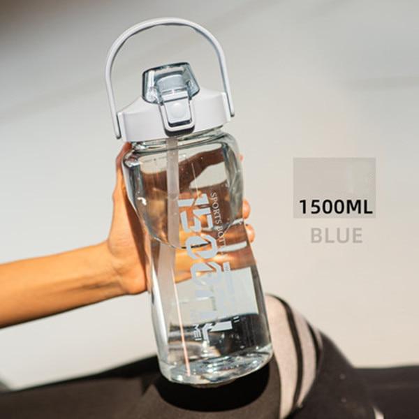 Water Bottle Sport 2L Half Gallon With Straw Handle Mark Fitness Jug BPA Free Travel Bicycle GYM Drinkware Botella De Agua