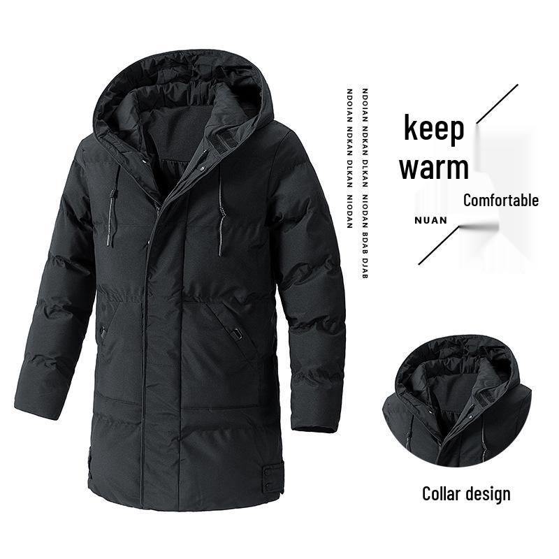 

Men s Korean Style Long Winter Coat, Style 9788, Thickened, M-8XL, Bestseller. XL чорний