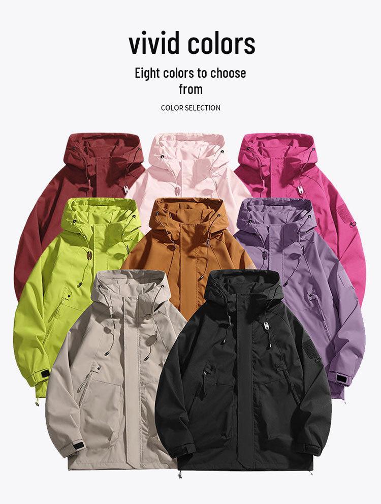 Herren Windbreaker im amerikanischen Stil: Frühlings-/Herbst-Outdoor-Jacke für Paare, lockere Passform, winddicht, wasserdicht, zum Bergsteigen geeignet.
