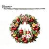 Seasonal Hanging Decor Christmas Wreath Acrylic Ornament, 2D Flat Stained Glass Style Transparent Decoration, Double-sided Decorative Pendant