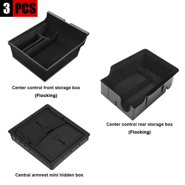Pentru Tesla Model 3 2022 Model Y 2023 Cutie de depozitare Cotiera centrala Cutie ascunsa Suport pahare Organizator interior masina