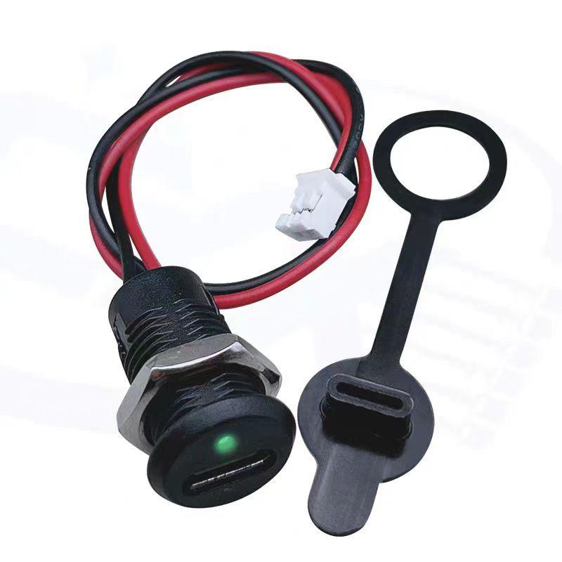 Type-C2P Transparent Green LED Desk Lamp with Oval USB-C Charging Port