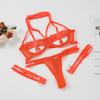 Sexy Purple Lingerie Set Hollow Out Bra Thong See Through Panties 4 Piece Erotic Underwear
