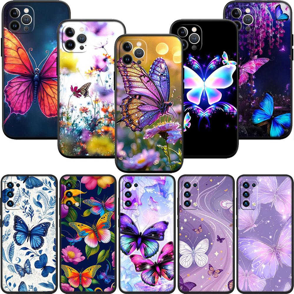 LO26 Colorful Butterfly Soft Shell Phone Case for Redmi Note 13 14 Pro+ Plus A3 A3X 13X 13C 13R 14S 14C 14R
