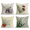 Maiglöckchen Kissenbezug Bedrucktes Polyester 40/45/50cm Zierkissenbezug Dekokissenbezug für Sofa Haushaltsdekoration
