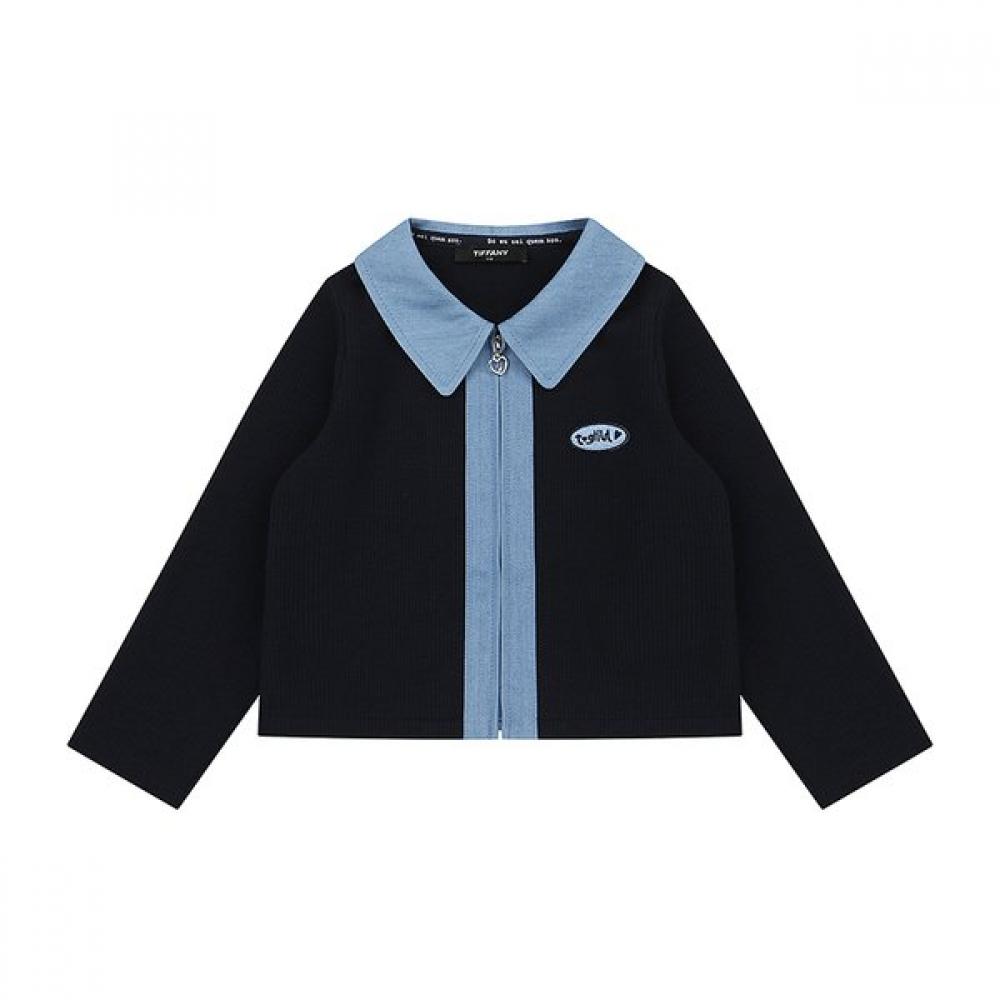 

Tiffany Navy Ribbed Zip Up Jp T54kbj010 navy/145