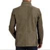 Men's Solid Color Zipper Button Pocket Work Jacket Men's Casual Long Coat