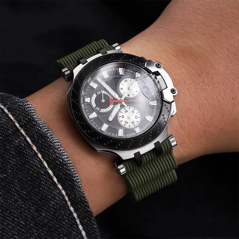 Per Tissot T-SPORT Sport T115417 T115407/427 Cinturino Bracciale Impermeabile in Gomma Siliconica con Strumenti 22mm Cinturino per Orologio con Tacca