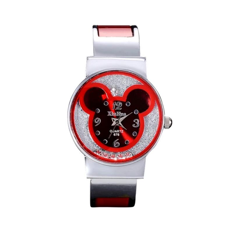 

Детские часы Мультяшные Милые Кварцевые часы Часы для начальной школы Часы для маленькой девочки красный