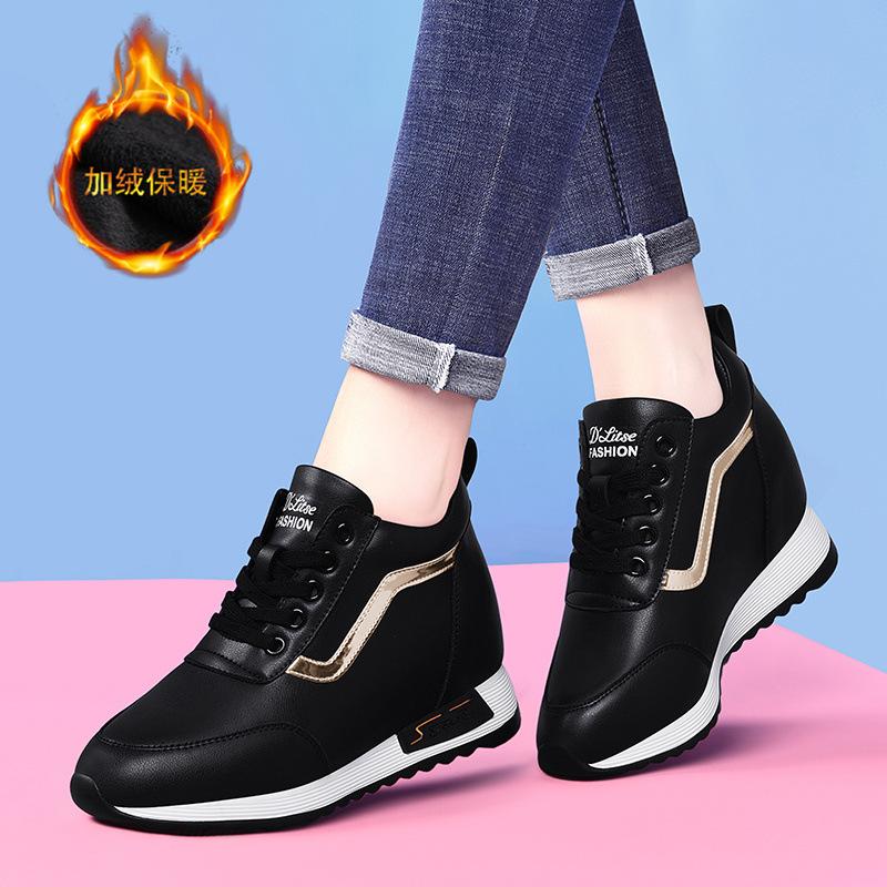 Inner Height Increase Women 'S Shoes  New Spring And Autumn White Shoes Flat Casual All -Match Sports Shoes