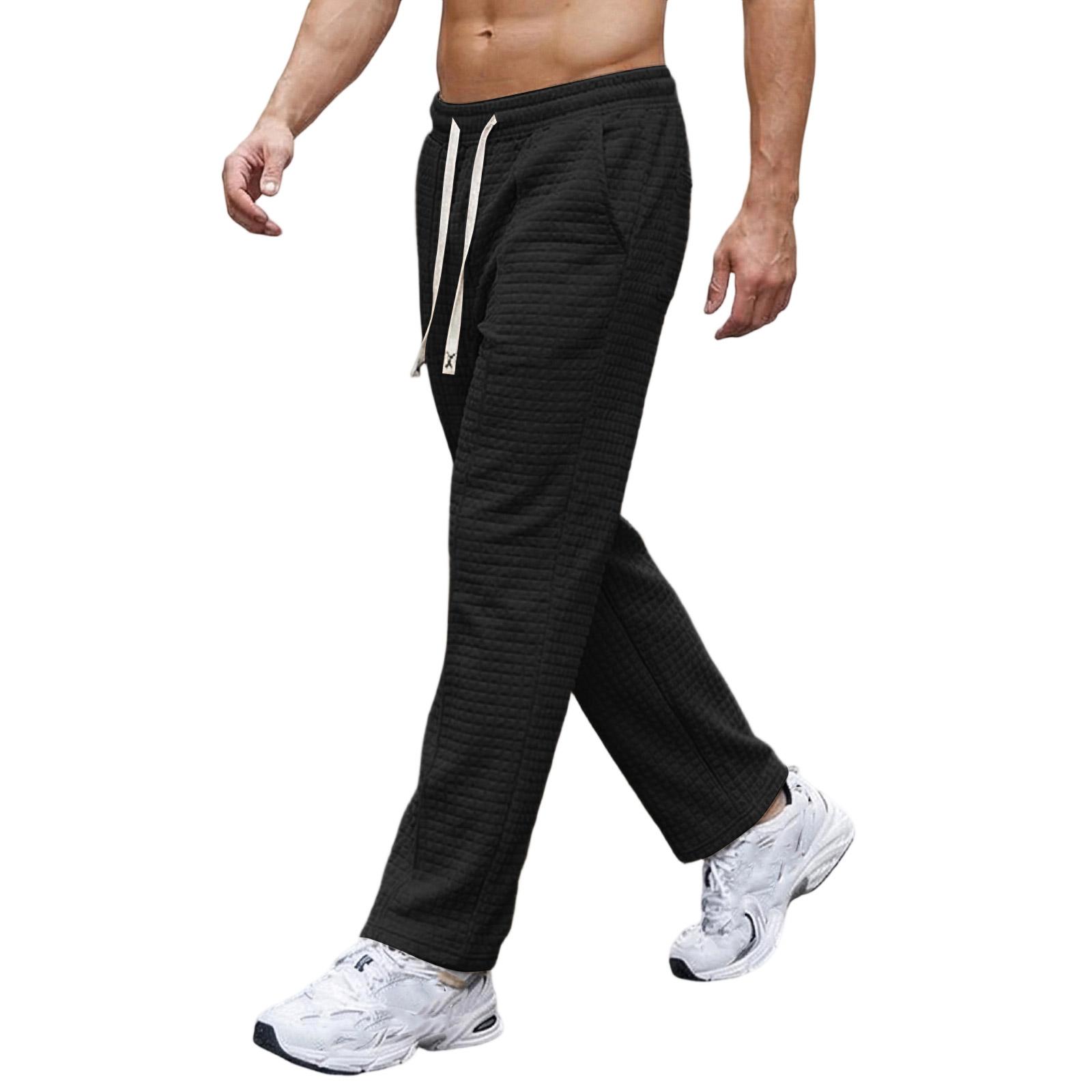 

Men s Leisure Loose Sports Rope Straight Cylinder Trousers S чорний