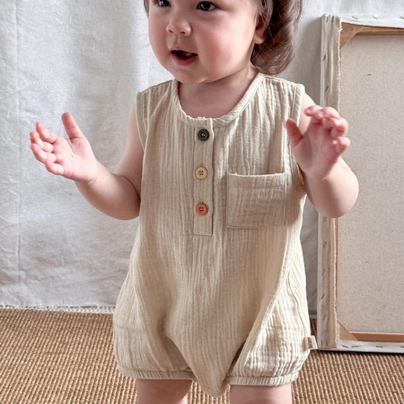 Sommer Baby Krabbelkleidung Jungen und Mädchen Baby Reine Baumwolle Ein Sommer Neugeborenes Atmungsaktive Krabbelkleidung