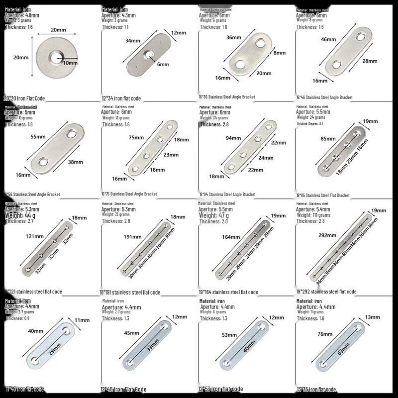 Thickened 90-Degree Stainless Steel Angle Brackets Set