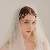Vintage Super Fairy Semi-covered Hair Accessories Mesh Headband Wedding Party All-matching White Pearl Women