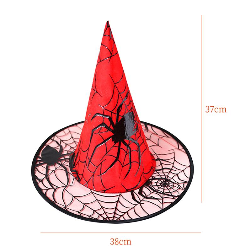 Adult Kids Black Witch Hats Masquerade Ribbon Wizard Costume Top Pointed Caps Cosplay Halloween Props Party Decoration