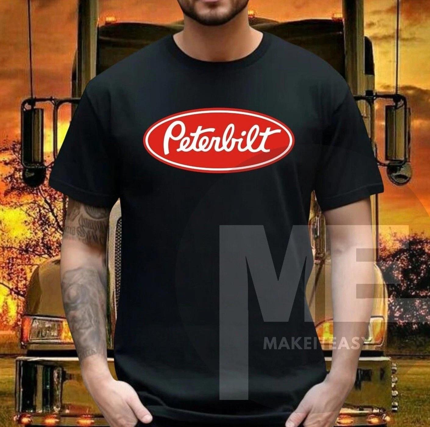 Men s and Women s T-shirts Peterbilt Truck logo t-shirt Black unisex all size Tee fan gift XL