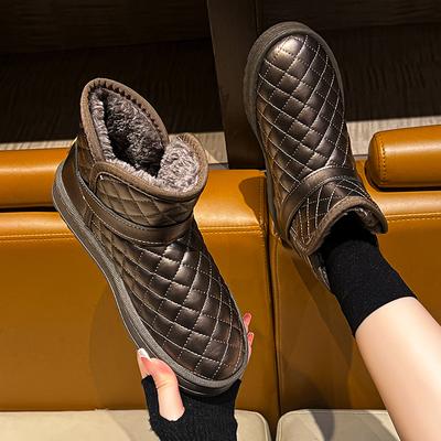 Winter Damen Schneestiefel Neu Runde Zehenpartie Warmhalten Plus Baumwollstiefel für Damen Plateau Schuhe Outdoor Flats Damen Freizeitschuhe