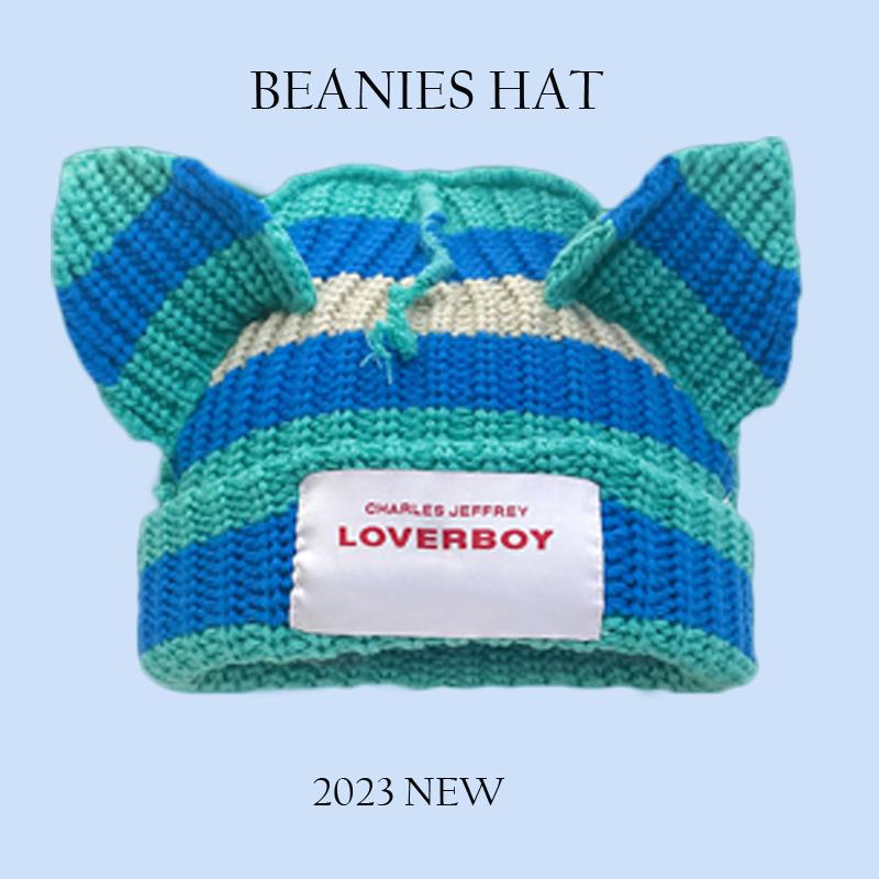 

Новая длинная шапка с лисьими ушками Skullies Beanies для женщин, милые вязаные крючком шапки для мужчин, зимняя теплая шапка в стиле хип-хоп, рождественский подарок 56-58cm