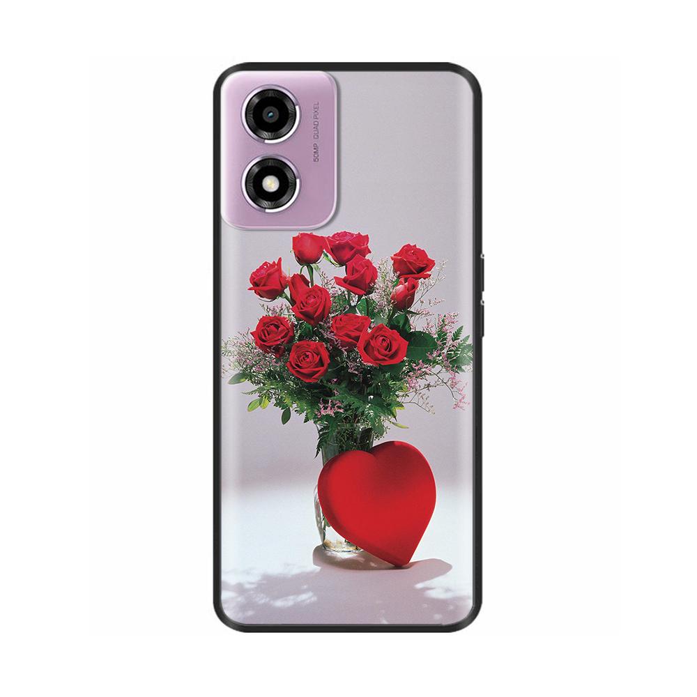 Für Motorola Moto E14 Hülle Niedliche Bemalte Weiche Schwarze Silikonhülle 6,56'' Stoßfeste Handyhülle Für Motorola E14 E 14 MotoE14 Taschen