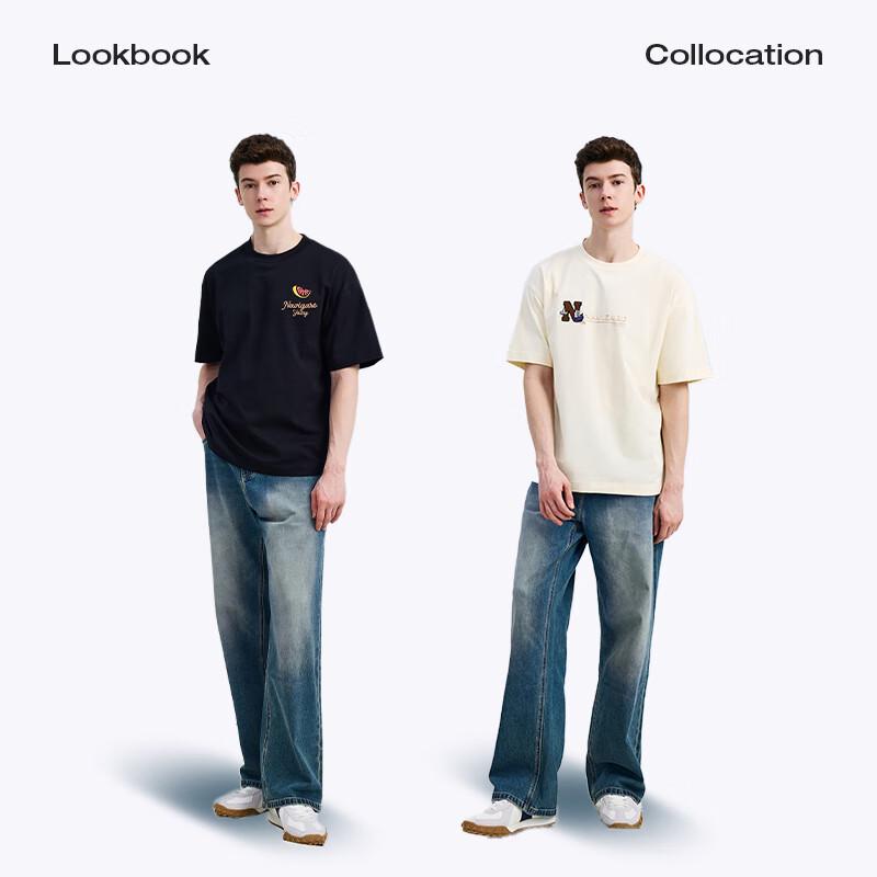 Navigare Men's Retro Loose Straight-Leg Jeans