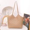 Embroidered Rhombus Large-capacity Women's Bag Bag, Simple Casual Mobile Phone Makeup Tote Bag